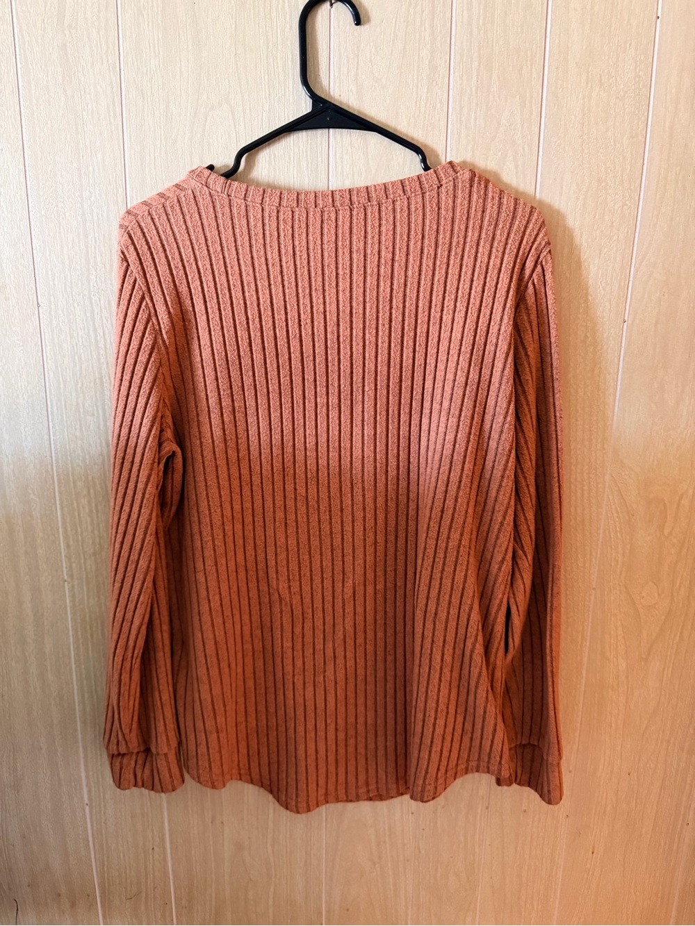 Cozy Ribbed Long-Sleeve Sweater - Rust - Picture 2 of 3